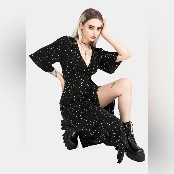 Disturbia Celestial Midi Kimono Dress US Size 14 - Picture 5 of 12